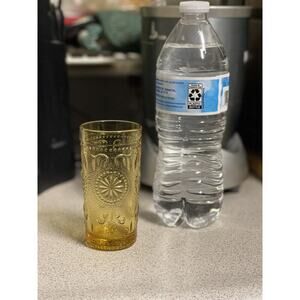 1 Vintage Brockway Glass American Concord Amber‎ Juice Glass Goblet 4oz